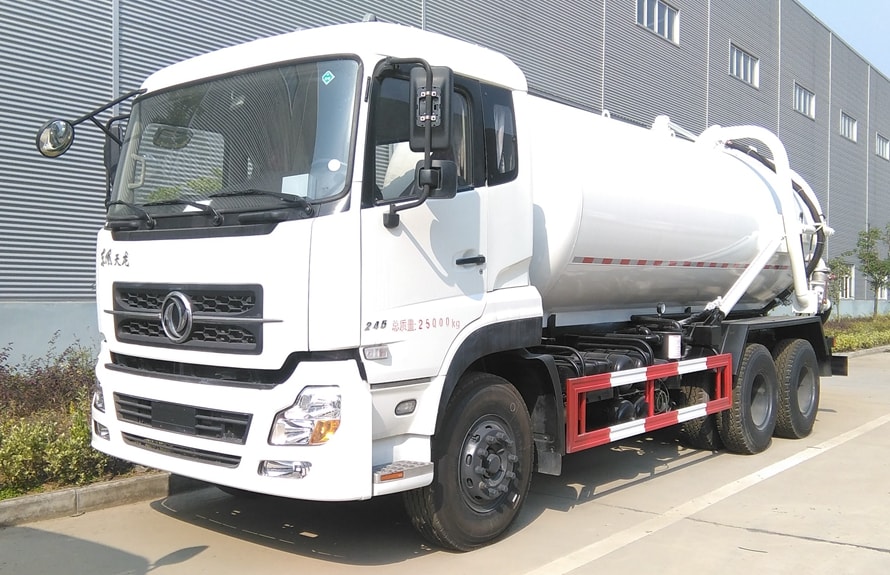 東風天龍16方后雙橋吸污車