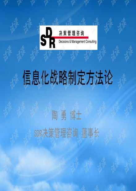 sdr決策管理咨詢 信息化戰(zhàn)略制定方法論.pptx資源 csdn文庫(kù)